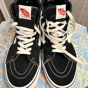 Vans Black and White High-Top Sneakers